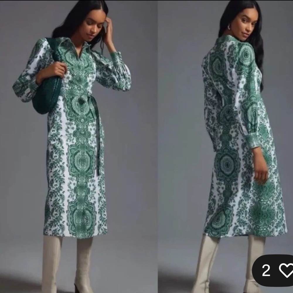 ANTHROPOLOGIE KACHEL MAXI SHIRT LINEN DRESS XS